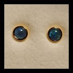 Triplet Opal Stud Earrings in Gold Plated Sterling Silver · Style 701