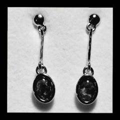 Triplet Opal Oval Drop Earrings in Sterling Silver · Style 518