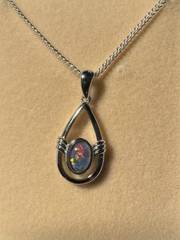 Triplet Opal Oval Pendant in Sterling Silver · Style 151