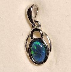 Triplet Opal Oval Pendant in Sterling Silver · Style 115