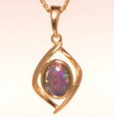 Triplet Opal Oval Pendant in Gold Plated Sterling Silver · Style 322