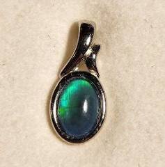 Triplet Opal Oval Pendant in Sterling Silver · Style 107