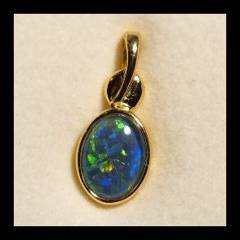 Triplet Opal Oval Pendant in Gold Plated Sterling Silver · Style 343