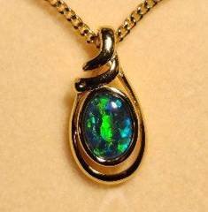 Triplet Opal Oval Pendant in Gold Plated Sterling Silver · Style 325