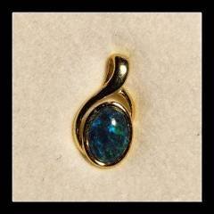 Triplet Opal Oval Pendant in Gold Plated Sterling Silver · Style 334