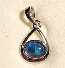 Triplet Opal Oval Pendant in Sterling Silver · Style 118