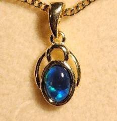 Triplet Opal Oval Pendant in Gold Plated Sterling Silver · Style 307