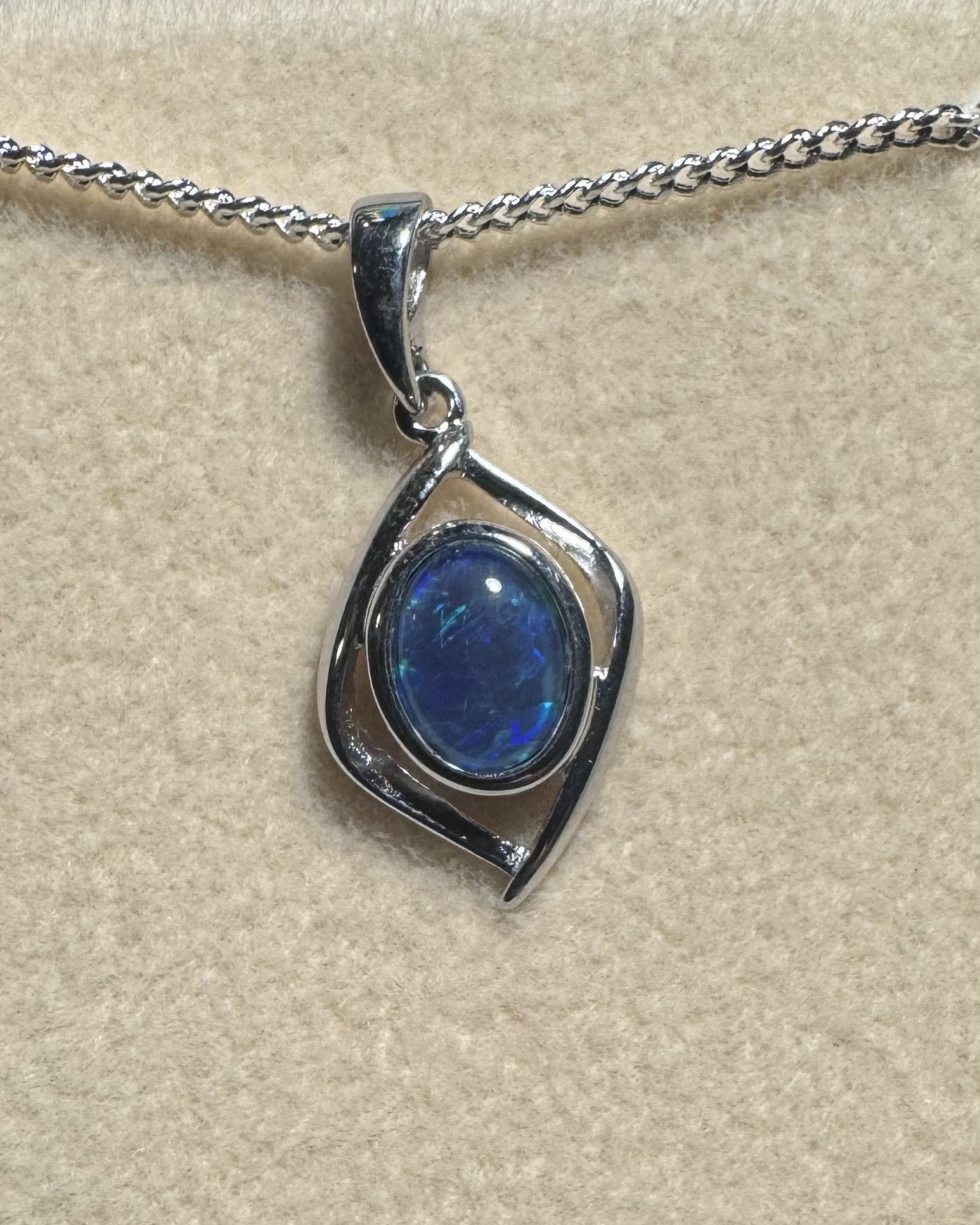Triplet Opal Oval Pendant in Sterling Silver · Style 145