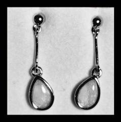 Solid Opal Teardrop Drop Earrings in Sterling Silver · Style 407