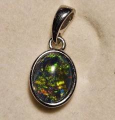 Triplet Opal Oval Pendant in Sterling Silver · Style 131