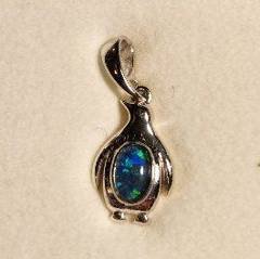 Triplet Opal Penguin Pendant in Sterling Silver · Style 140