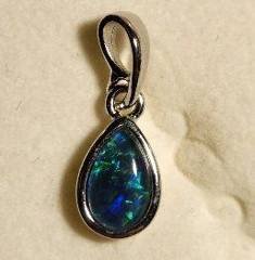 Triplet Opal Pear Shape Pendant in Sterling Silver · Style 104