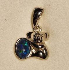 Triplet Opal Koala Pendant in Sterling Silver · Style 136