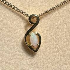 Solid Opal Pendant in Gold Plated Sterling Silver · Style 233