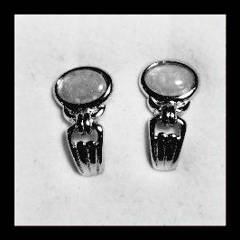 Solid Opal Oval Earrings in Gold Plated Sterling Silver · Style 610