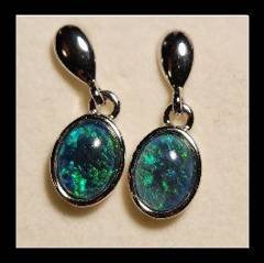 Triplet Opal Drop Earrings in Sterling Silver · Style 527