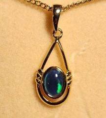 Triplet Opal Oval Pendant in Gold Plated Sterling Silver · Style 308