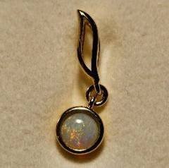 Solid Opal Round Pendant in Gold Plated Sterling Silver · Style 204