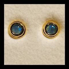 Triplet Opal Stud Earrings in Gold Plated Sterling Silver · Style 702