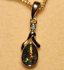 Triplet Opal Pear Pendant in Gold Plated Sterling Silver · Style 316