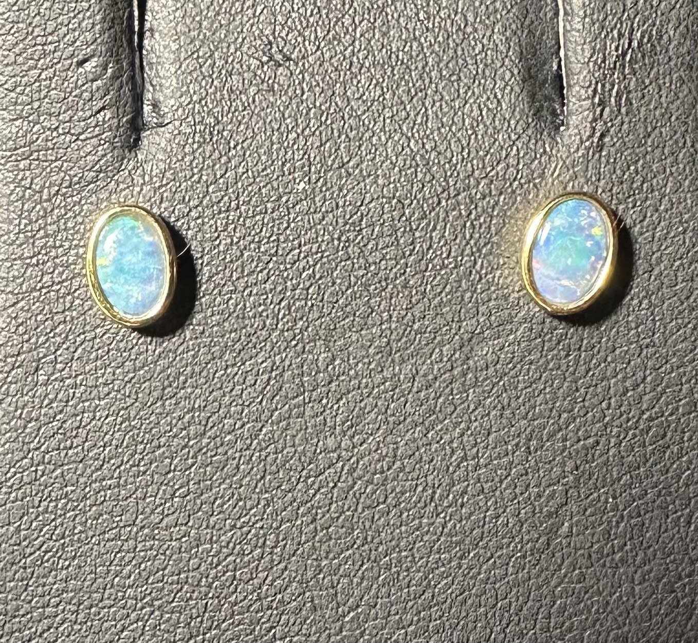 Doublet Opal Oval Earrings in Gold Plated Sterling Silver · Style 909
