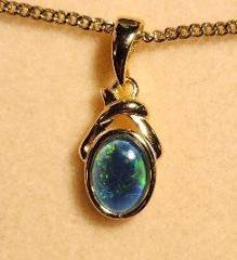 Triplet Opal Oval Pendant in Gold Plated Sterling Silver · Style 320