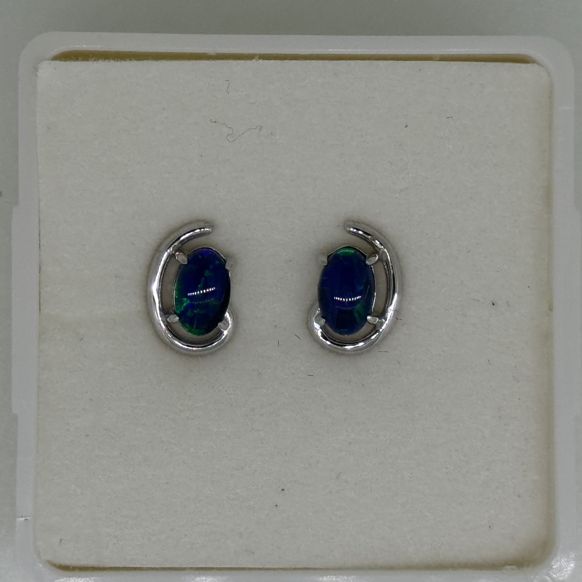 Triplet Opal Earrings in Sterling Silver · Style 536