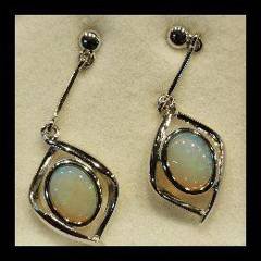 Solid Opal Drop Earrings in Sterling Silver · Style 430