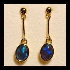 Triplet Opal Drop Earrings in Gold Plated Sterling Silver · Style 716
