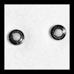 Solid Opal Round Stud Earrings in Sterling Silver · Style 423