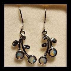 Solid Opal Round Drop Earrings in Sterling Silver · Style 426