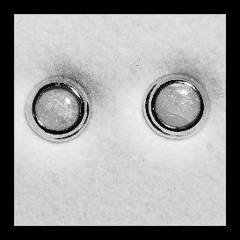 Solid Opal Round Stud Earrings, Gold Plated Sterling Silver · Style 605