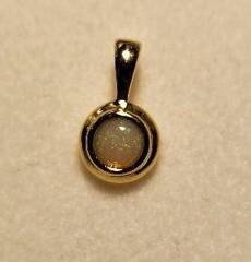 Solid Opal Round Pendant in Gold Plated Sterling Silver · Style 229