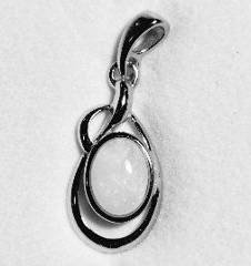 Solid Opal Oval Pendant in Sterling Silver · Style 029