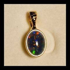 Triplet Opal Oval Pendant in Gold Plated Sterling Silver · Style 335