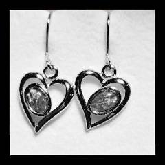 Triplet Opal Heart Earrings in Gold Plated Sterling Silver · Style 713