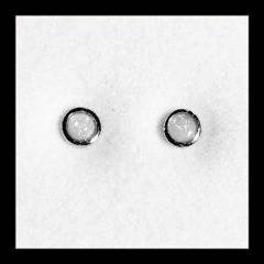Solid Opal Round Stud Earrings in Sterling Silver · Style 424