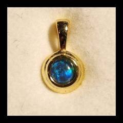Triplet Opal Round Pendant in Gold Plated Sterling Silver · Style 301