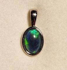 Triplet Opal Oval Pendant in Sterling Silver · Style 103
