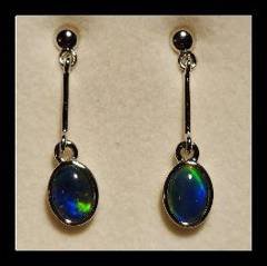 Triplet Opal Drop Earrings in Sterling Silver · Style 522