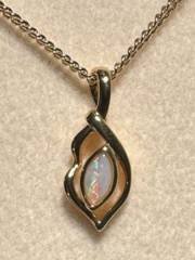 Solid Opal Marquee Pendant in Gold Plated Sterling Silver · Style 234