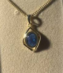 Triplet Opal Oval Pendant in Gold Plated Sterling Silver · Style 330