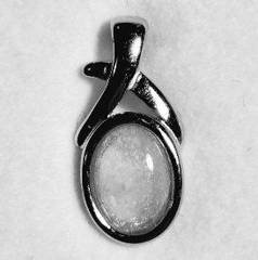 Solid Opal Oval Pendant in Sterling Silver · Style 007