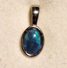 Triplet Opal Oval Pendant in Sterling Silver · Style 119