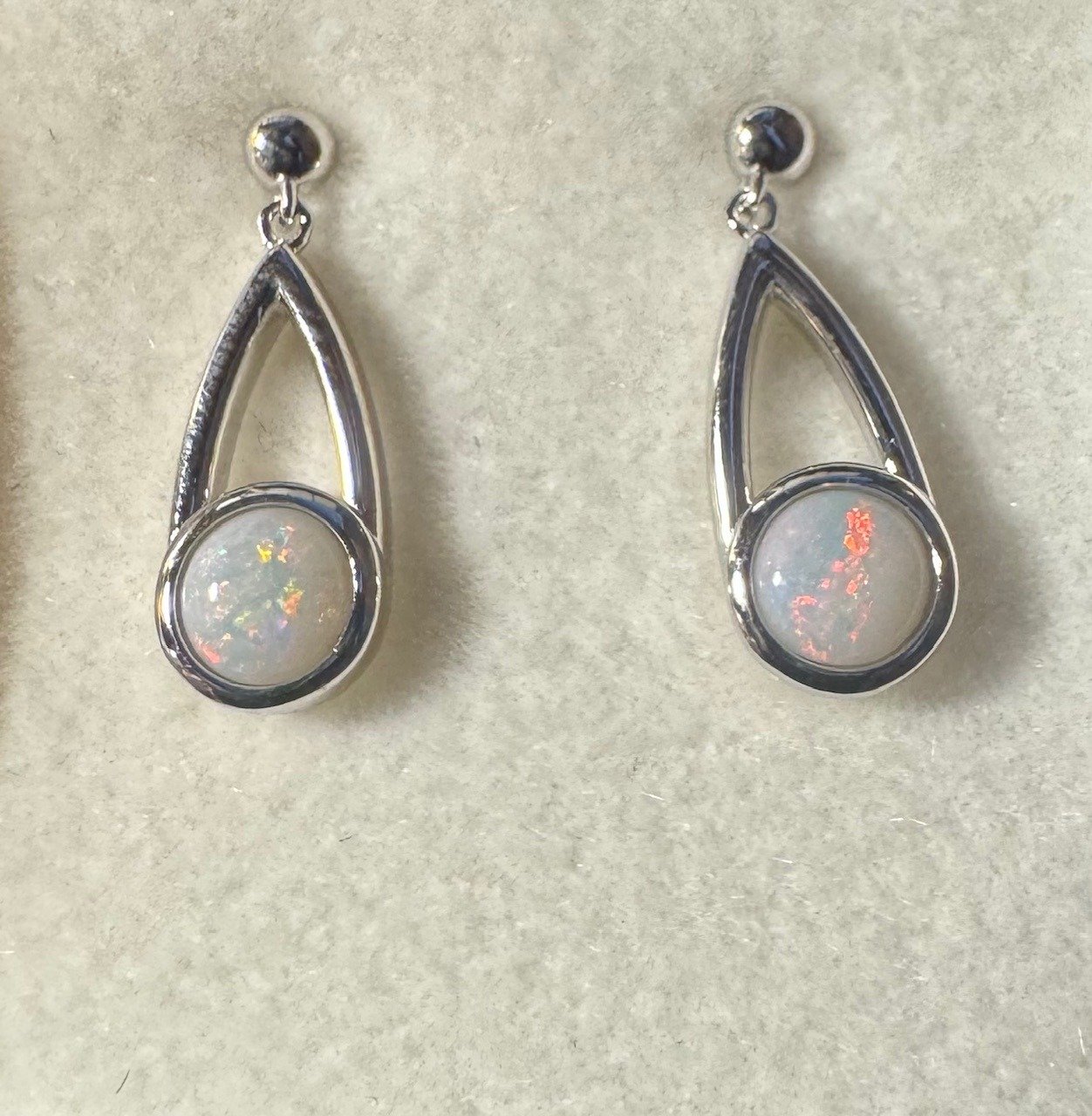 Solid Opal Drop Earrings in Sterling Silver · Style 452