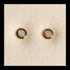 Solid Opal Round Studs in Gold Plated Sterling Silver · Style 626