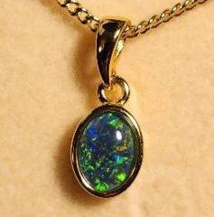Triplet Opal Oval Pendant in Gold Plated Sterling Silver · Style 305