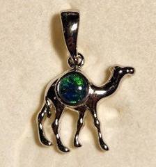 Triplet Opal Camel Pendant in Sterling Silver · Style 138