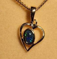 Triplet Opal Heart Pendant in Gold Plated Sterling Silver · Style 341