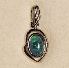 Triplet Opal Oval Pendant in Sterling Silver · Style 113